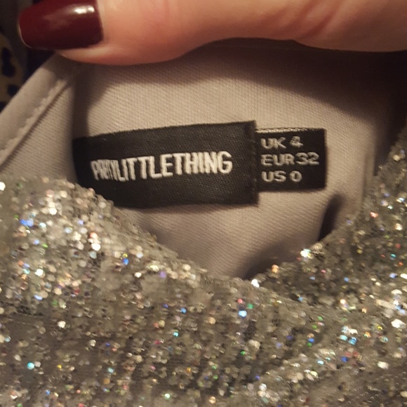 Pretty Little Thing Silver Mini Dress - Picture 4 of 6